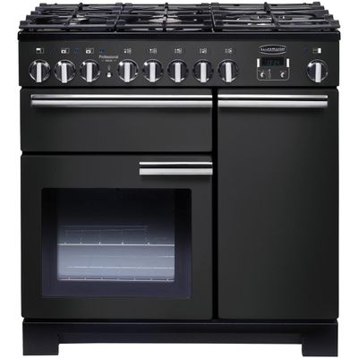 Rangemaster PDL90DFFCBC Professional Deluxe 90cm Dual Fuel Range Cooker - Black & Chrome