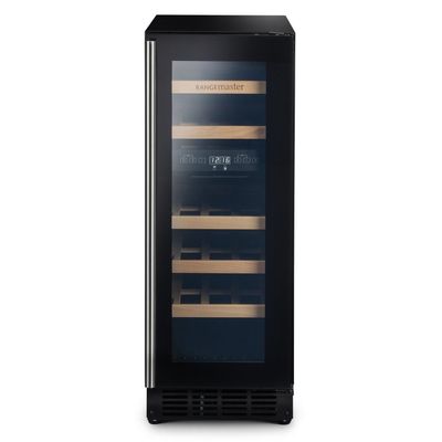 Rangemaster 18 Bottle Capacity 30cm Wide Dual Zone Wine Cooler - Black