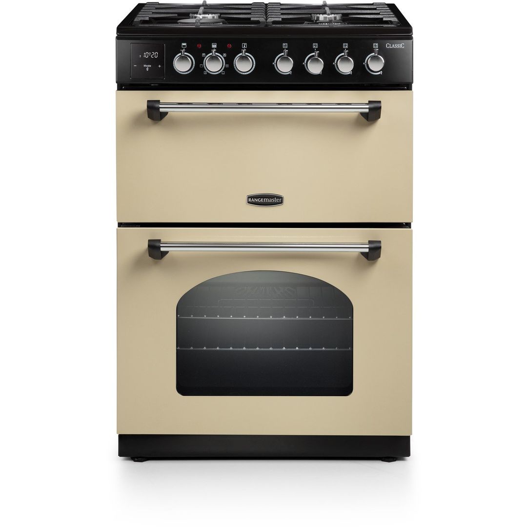Rangemaster CLA60DFFCR/C Classic 60cm Freestanding Dual Fuel Cooker - CREAM - Image 1