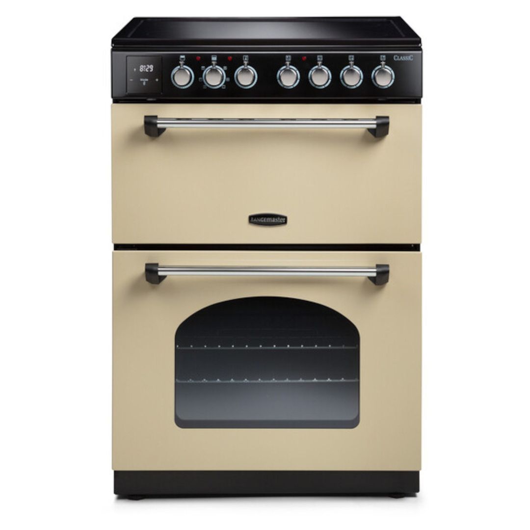 Rangemaster CLA60ECCR/C Classic 60cm Freestanding Ceramic Cooker - CREAM - Image 1