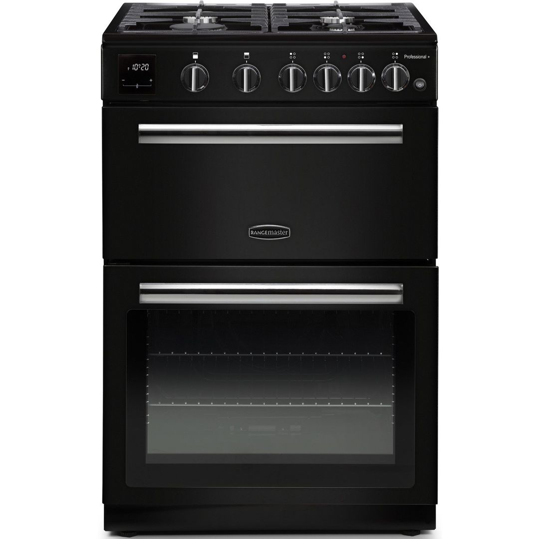 Rangemaster PROPL60NGFBL/C Professional Plus 60cm Freestanding Gas Cooker - BLACK - Image 1