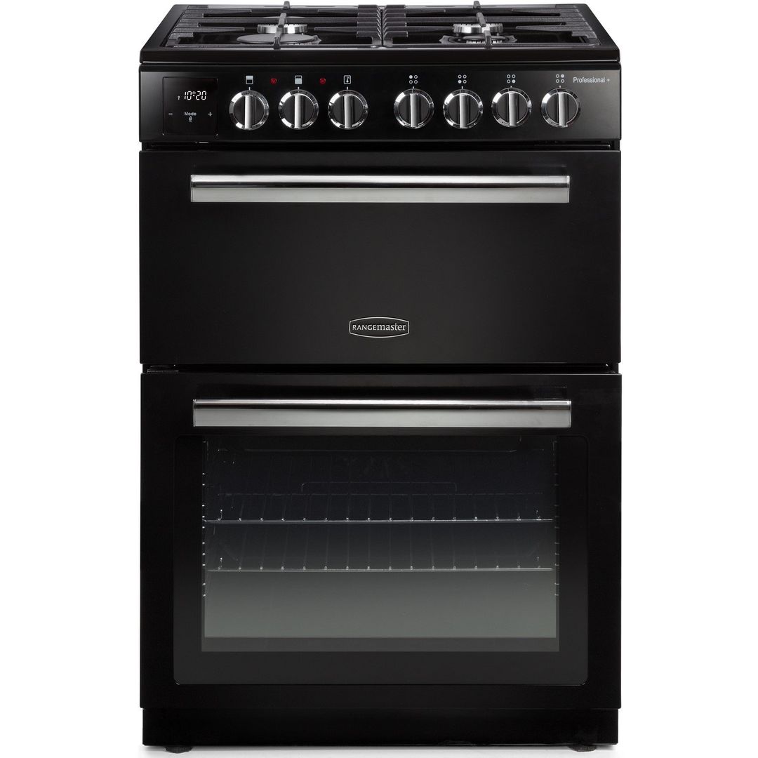 Rangemaster PROPL60DFFBLC Professional Plus 60cm Dual Fuel Cooker - Black - Image 1