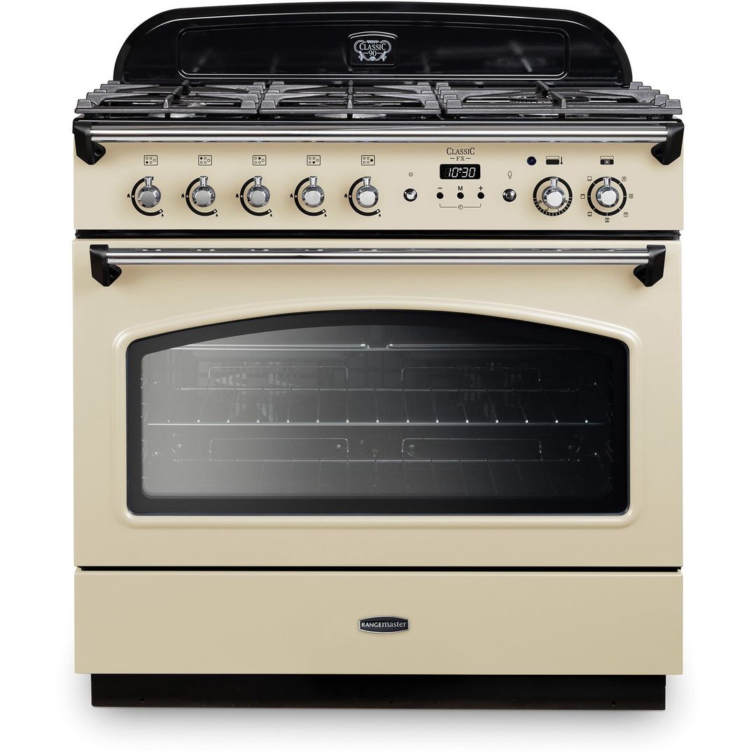 Rangemaster CLAS90FXDFFCR/C Classic FX 90cm Dual Fuel Range Cooker 12823 - CREAM - Image 1
