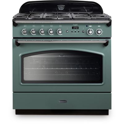 Rangemaster CLAS90FXDFFMG/C Classic FX 90cm Dual Fuel Range Cooker 12825 - MINERAL GREEN