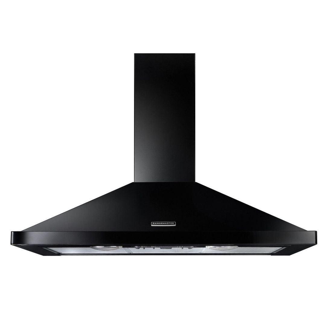 Rangemaster RHDC110BL/C 110cm Chimney Hood Chrome Badge - BLACK - Image 1