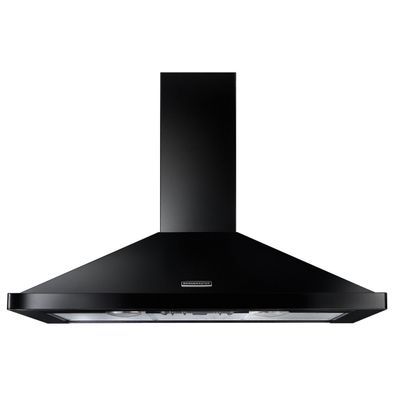 Rangemaster RHDC90BL/C 90cm Chimney Hood With Chrome Badge - BLACK