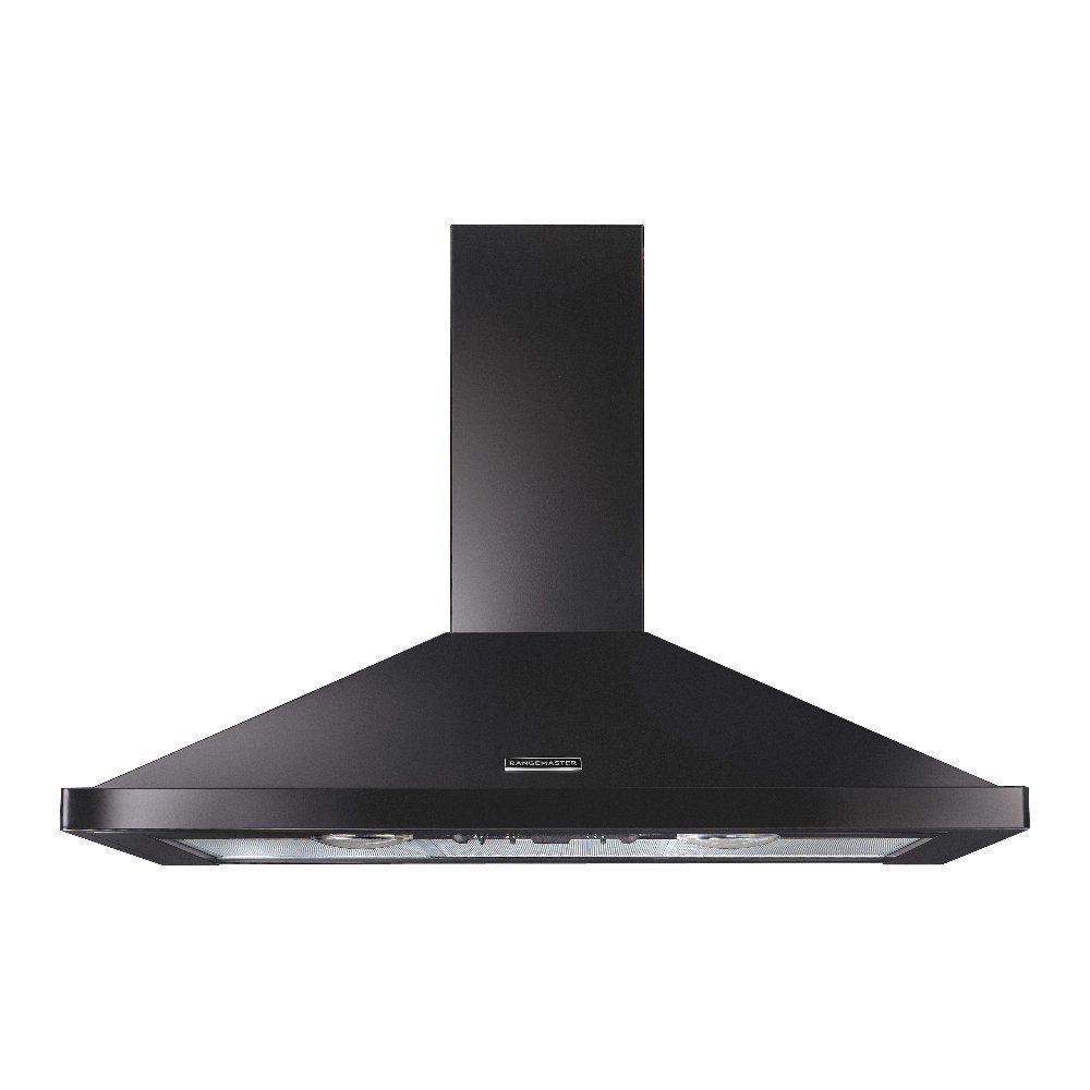 Rangemaster 90cm Chimney Cooker Hood - Slate Grey & Chrome - Image 1