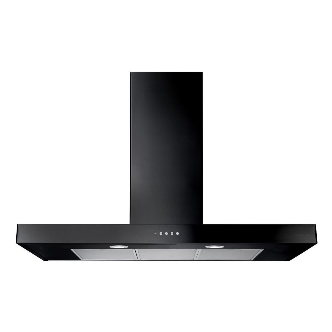 Rangemaster UHDF100BL/ 100cm Flat Chimney Hood - BLACK - Image 1
