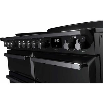 Rangemaster ESDLO110EIPGBL/CM1 Estel Deluxe OC 110cm Induction Range Cooker With Chrome Trim 15197 - BLACK