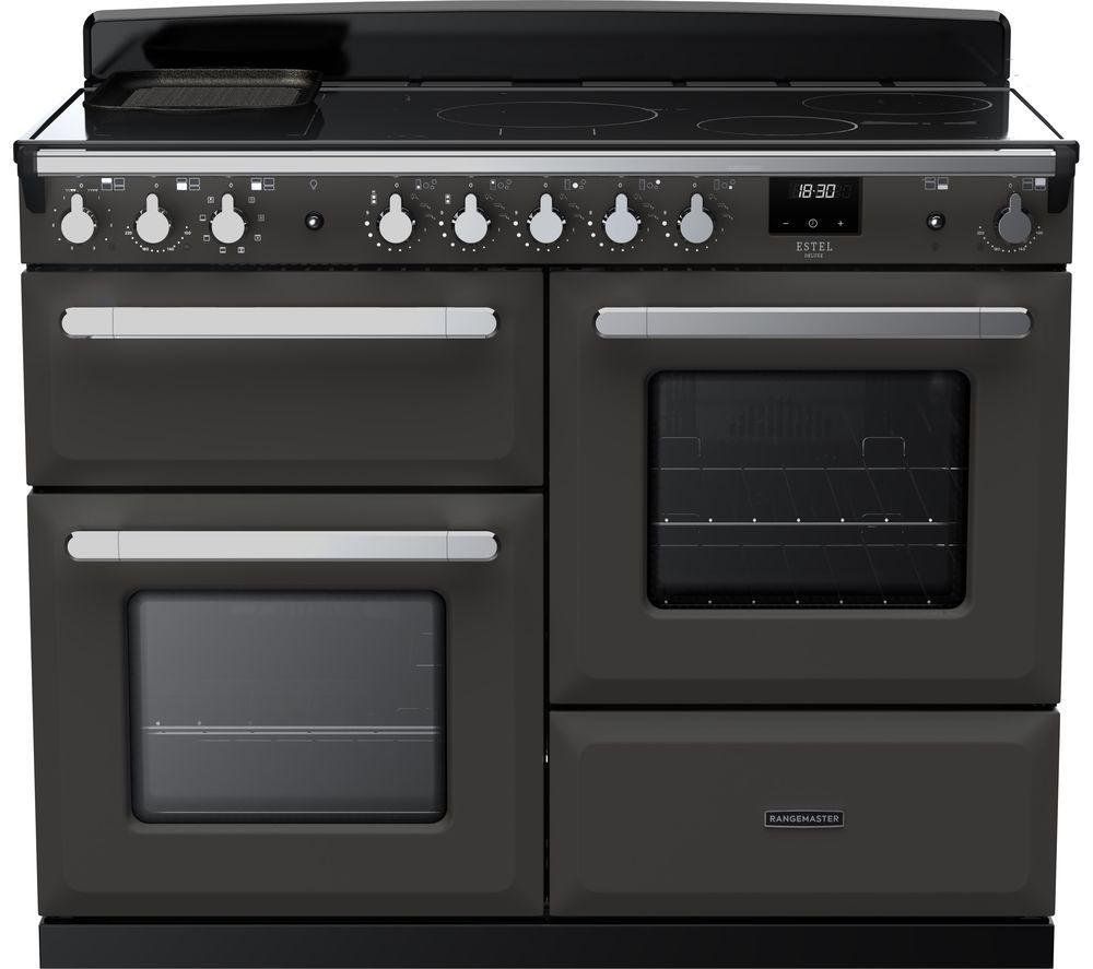 Rangemaster ESDLO110EIPSLT/CM1 Estel Deluxe OC 110cm Induction Range Cooker With Chrome Trim 15198 - SLATE - Image 1