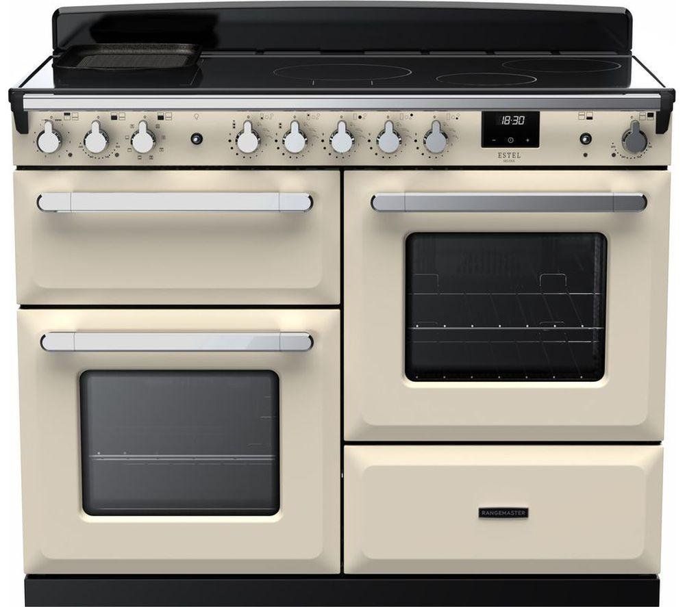 Rangemaster ESDLO110EIPPCR/CM1 Estel Deluxe OC 110cm Induction Range Cooker With Chrome Trim 15199 - PALE CREAM - Image 1