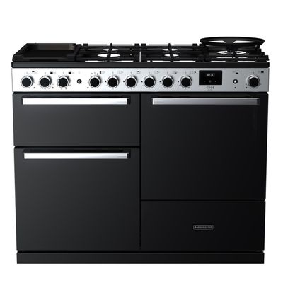 Rangemaster Edge Deluxe 110cm Dual Fuel Range Cooker - Black Glass
