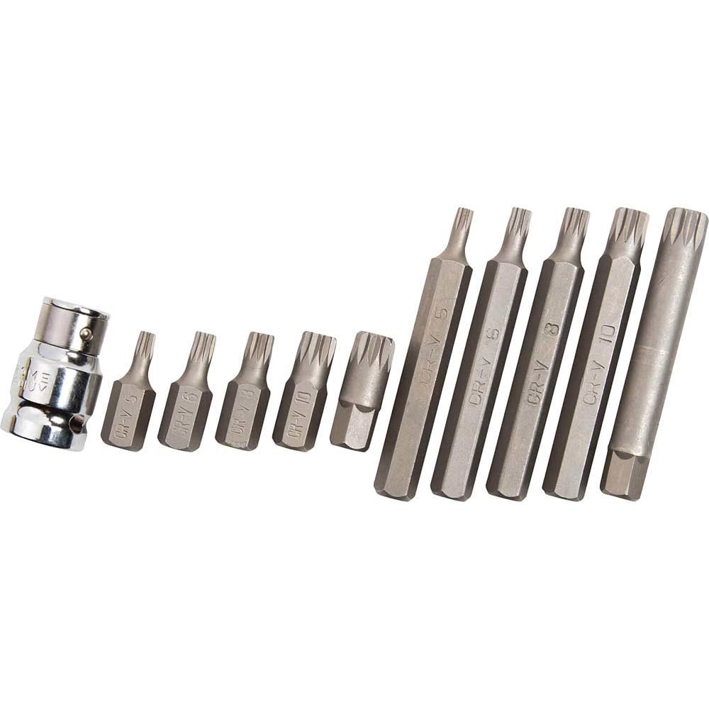 BlueSpot 11 Piece Spline Bit Set and 1/2" Drive Screwdriver Bit Holder - Image 1