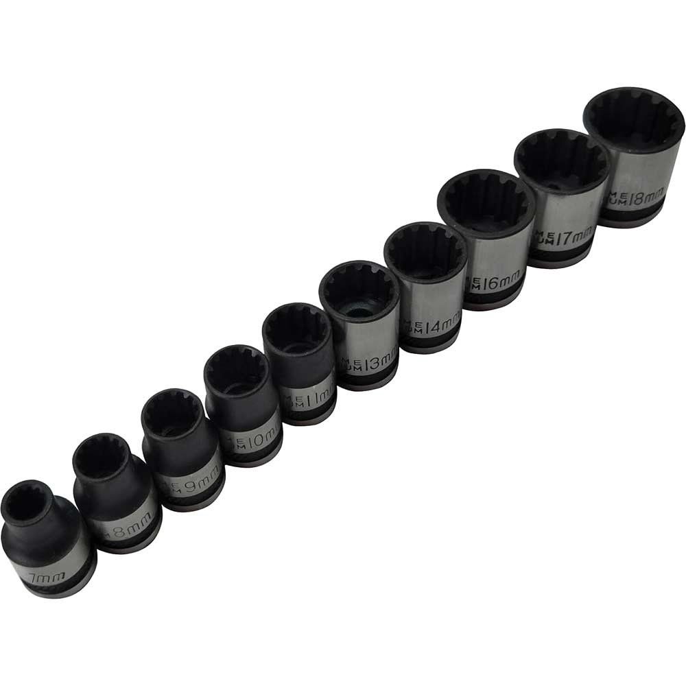 BlueSpot 10 Piece 3/8" Drive Spline Socket Set 3/8" - Image 1