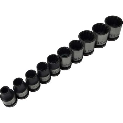 BlueSpot 10 Piece 3/8" Drive Spline Socket Set 3/8"