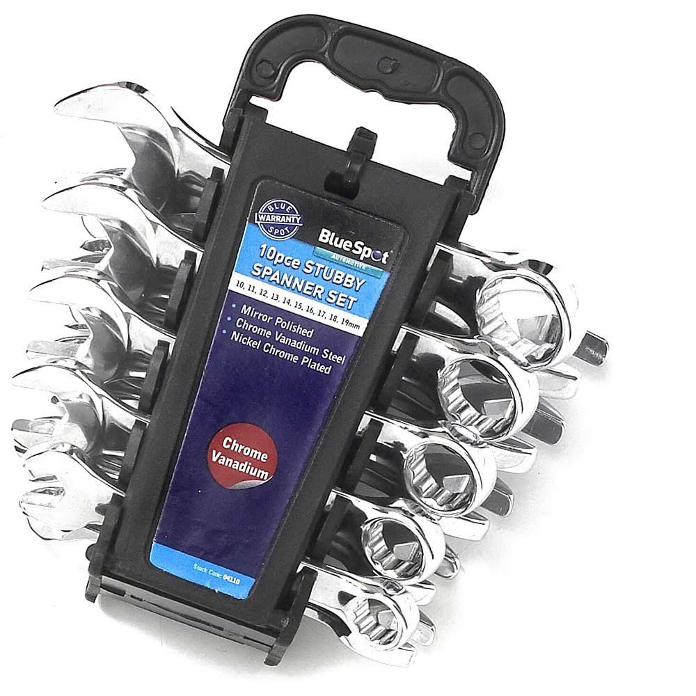 BlueSpot 10 Piece Midget Combination Spanner Set Metric - Image 1