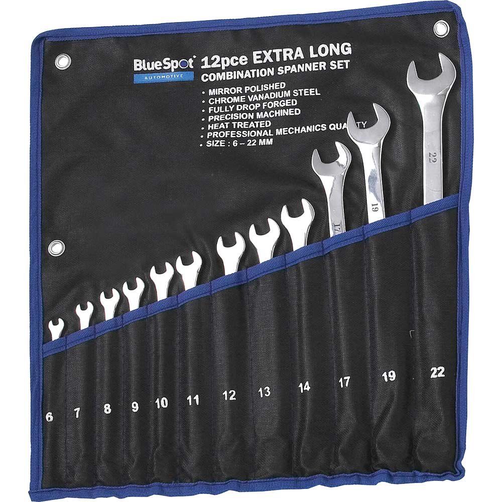 BlueSpot 12 Piece Extra Long Combination Spanner Set - Image 1
