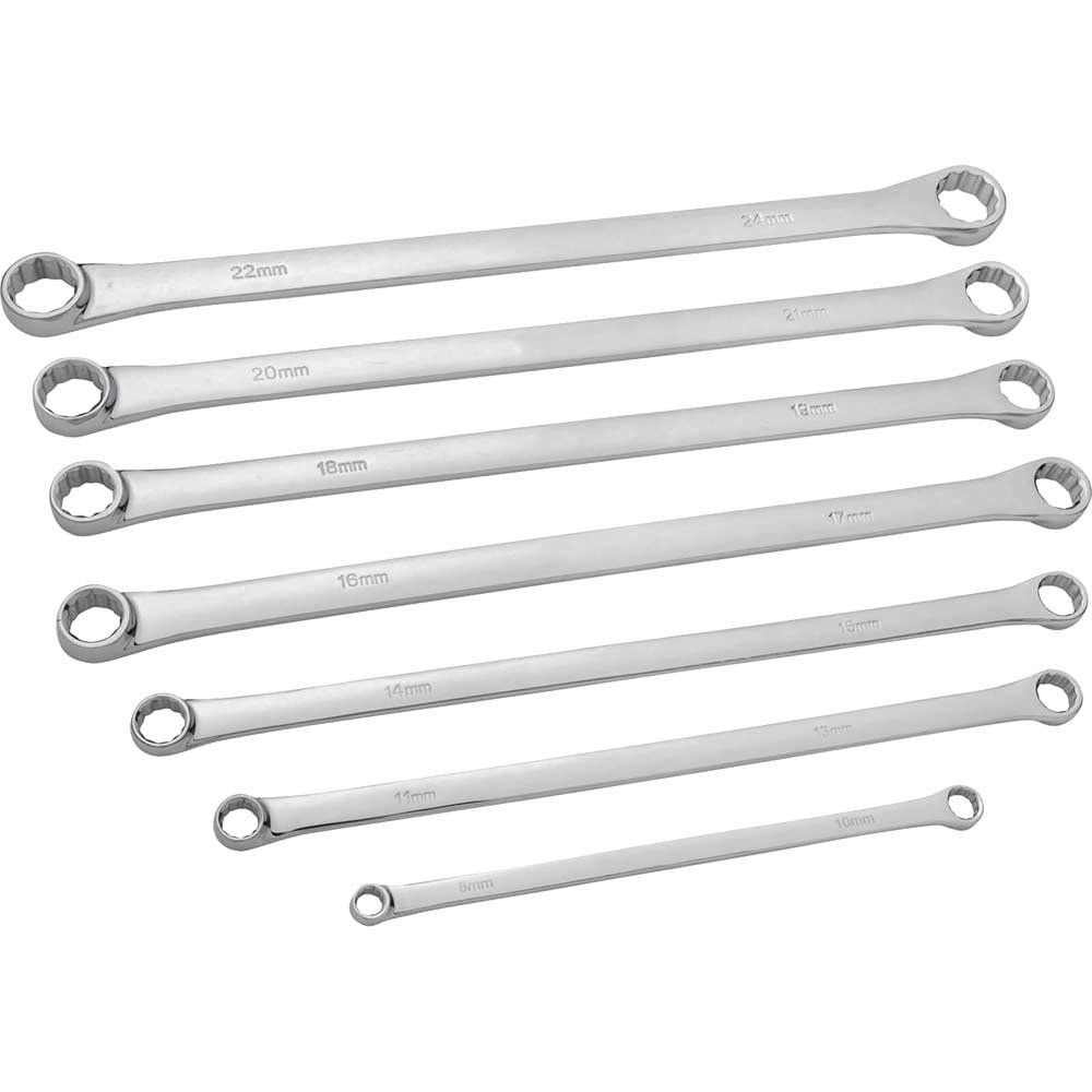 BlueSpot 7 Piece Extra Long Ring Spanner Set - Image 1