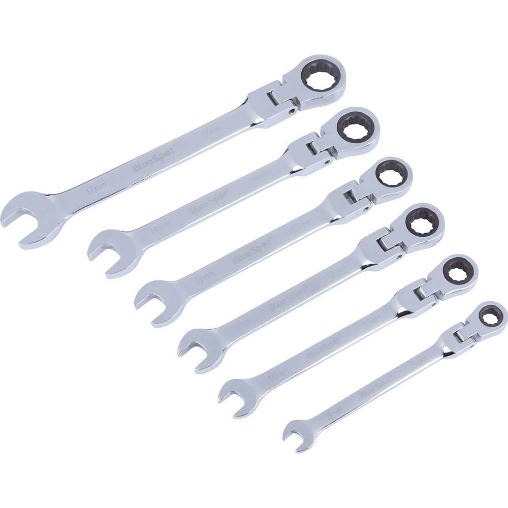 BlueSpot 6 Piece Flexible Head Ratchet Spanner Set - Image 1