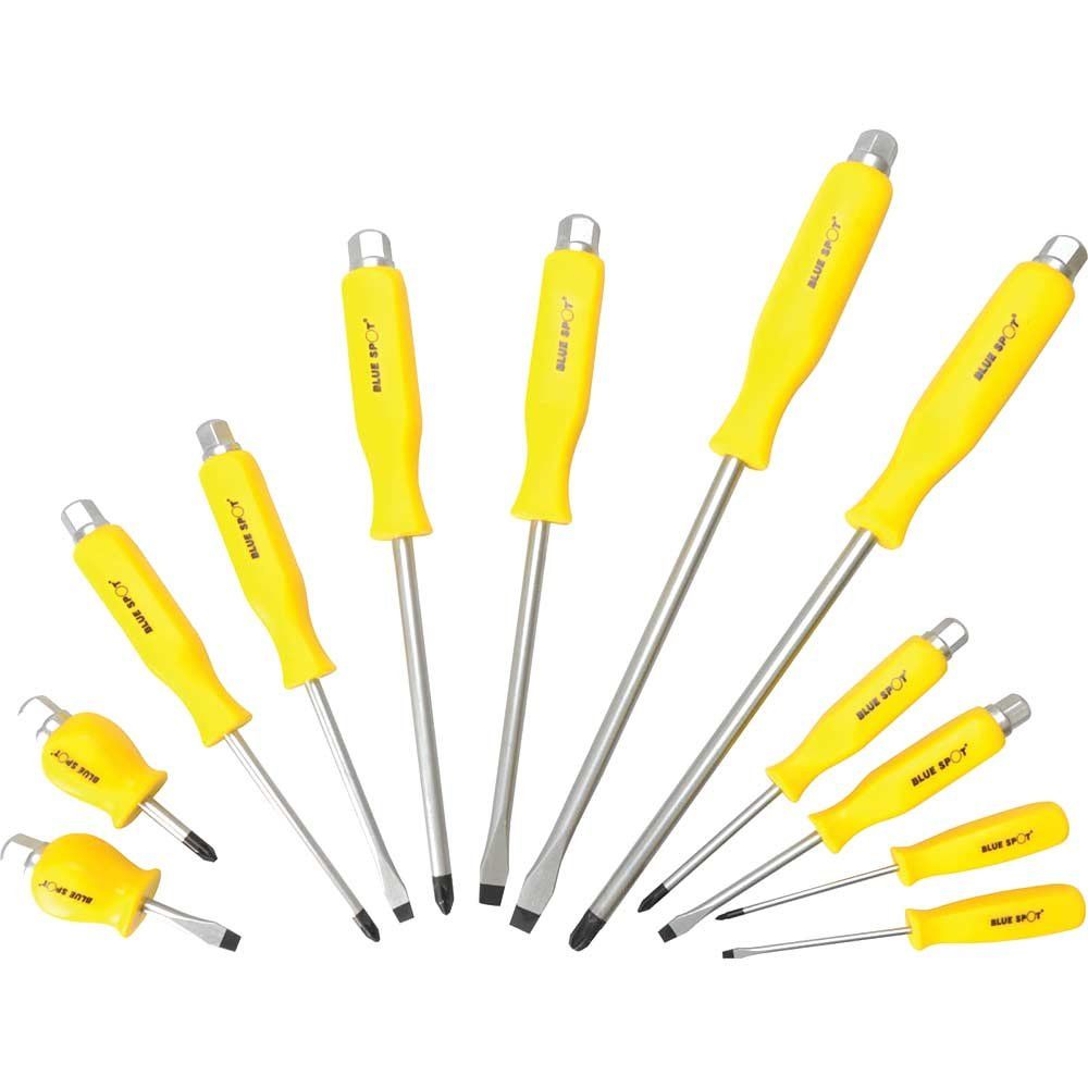 BlueSpot 12 Piece Hex Bolster Slotted and Pozi Screwdriver Set - Image 1