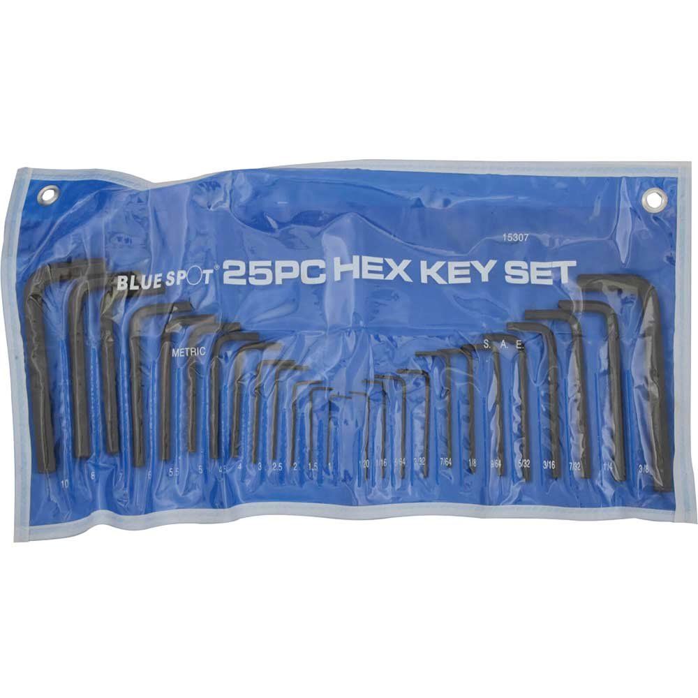 BlueSpot 25 Piece Hexagon Allen Key Pouch Set Metric and Imperial - Image 1