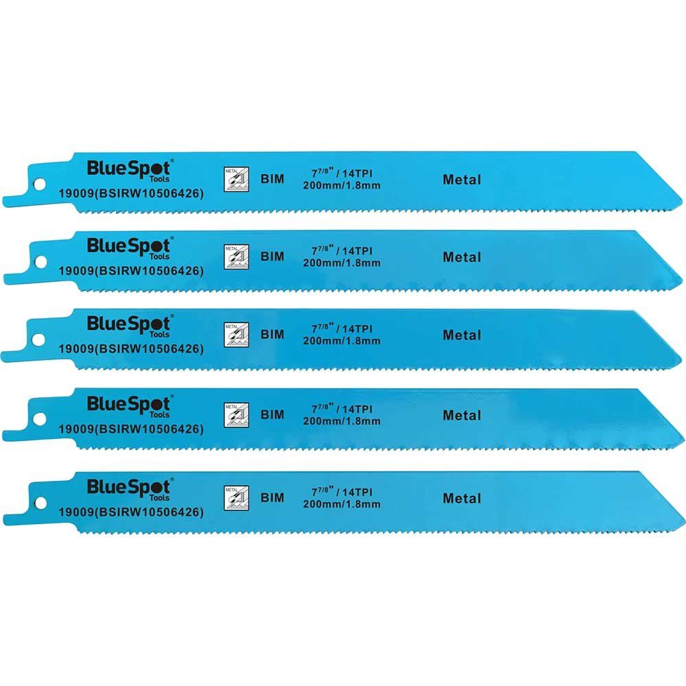 Bluespot BiM Metal Cutting Reciprocating Saw Blades 240mm Pack of 5 - Image 1