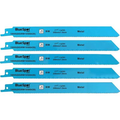 Bluespot BiM Metal Cutting Reciprocating Saw Blades 240mm Pack of 5