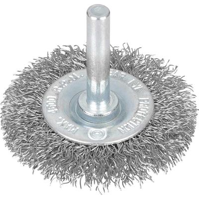 Bluespot Flat Crimped Steel Wire Wheel Brush 50mm 6mm Shank