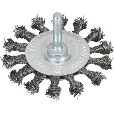Bluespot Twist Knot Flat Wire Wheel 75mm 6mm Shank