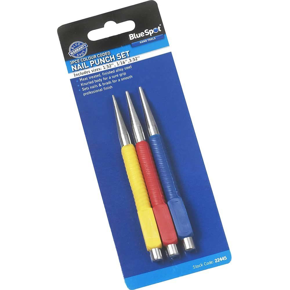 BlueSpot 3 Piece Nail Punch Set - Image 1