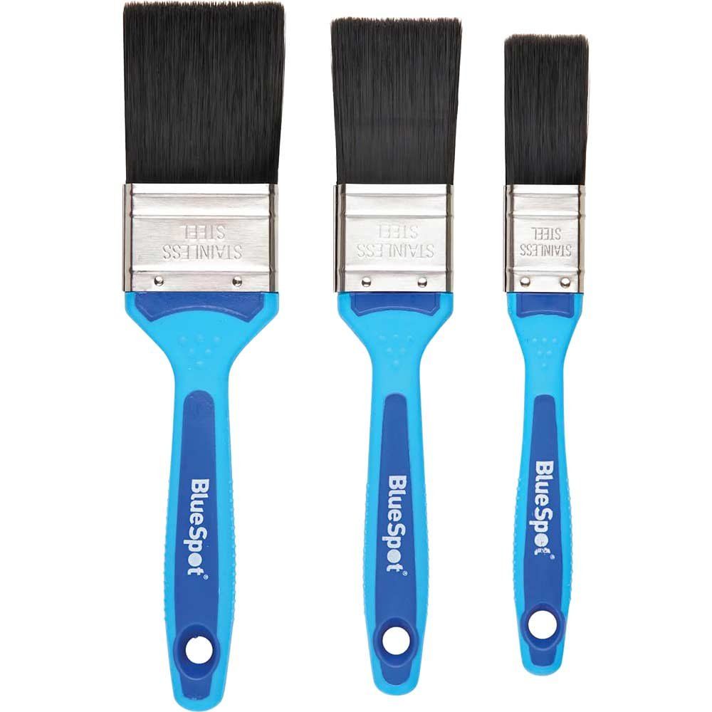 BlueSpot 3 Piece Soft Grip Synthetic Paint Brush Set - Image 1
