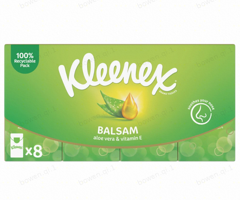 Pack of 8 Kleenex Balsam Pocket Tissues - White