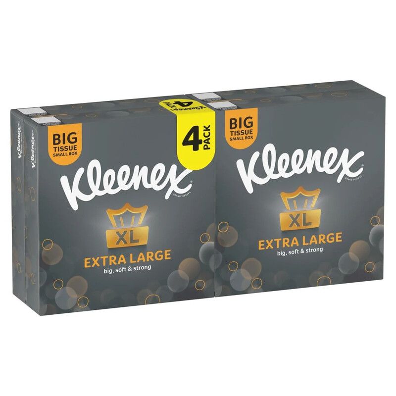 Kleenex Extra Large Tissues - Compact Quad Pack - Image 1