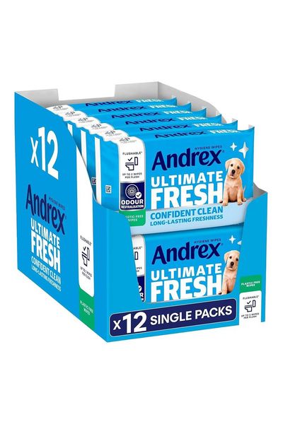 Andrex Confident Flushable 'Toilet Wipes' Clean Biodegradable in White