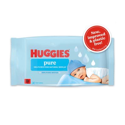 Huggies Pure Plastic Free Baby Wipes 48 wipes - Thumbnail 2