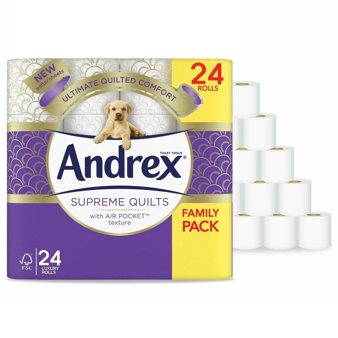Andrex Ultimate Quilts Toilet Roll 3-Ply 115 Sheets Per Roll 6x4 (Pack of 24) 4473304 - Image 1