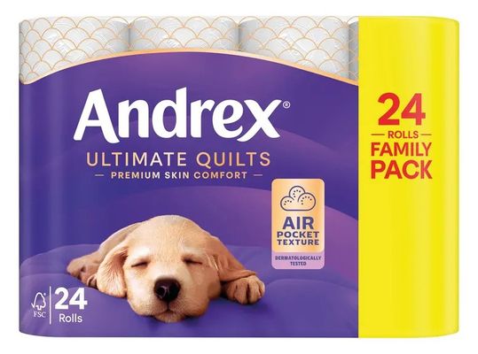 Andrex Ultimate Quilts Toilet Roll 3-Ply 115 Sheets Per Roll (Pack of 24) 4475901 - Thumbnail 2