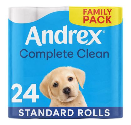 Andrex Complete Clean Toilet Roll 2-Ply 190 Sheets Per Roll (Pack of 24) 4970614