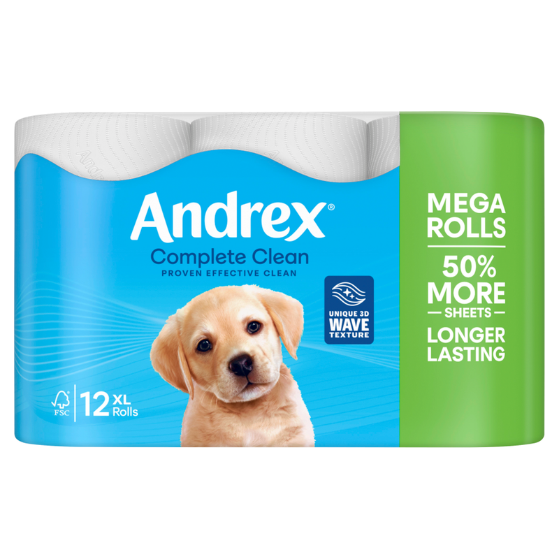 Andrex Complete Clean Mega Toilet Roll 2-Ply 290 Sheets Per Roll (Pack of 12) 4982014 - Image 1