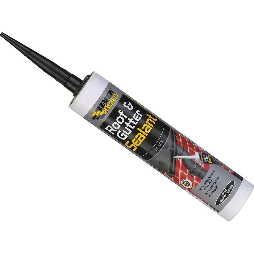 Everbuild Roof and Gutter Sealant Black 310ml - Image 1