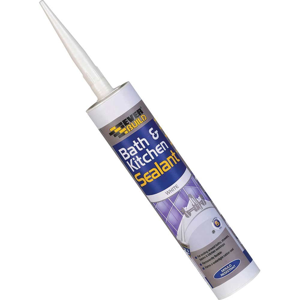 Everbuild Bath and Kitchen Sealant White 310ml - Image 1