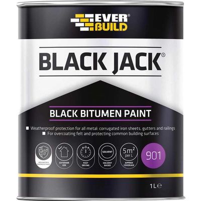 Everbuild Bitumen Paint Black 1l
