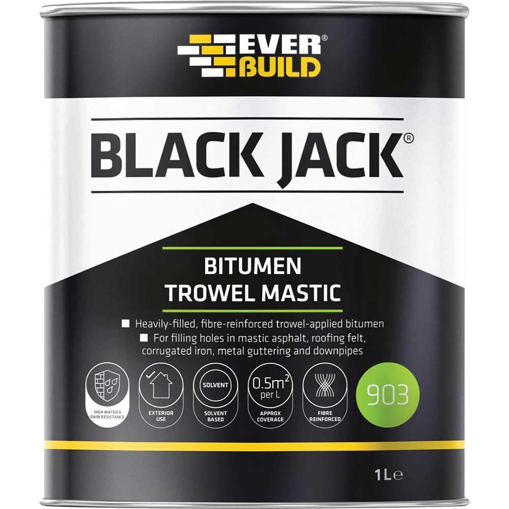 Everbuild Black Jack 903 Bitumen Trowel Mastic 1l - Image 1