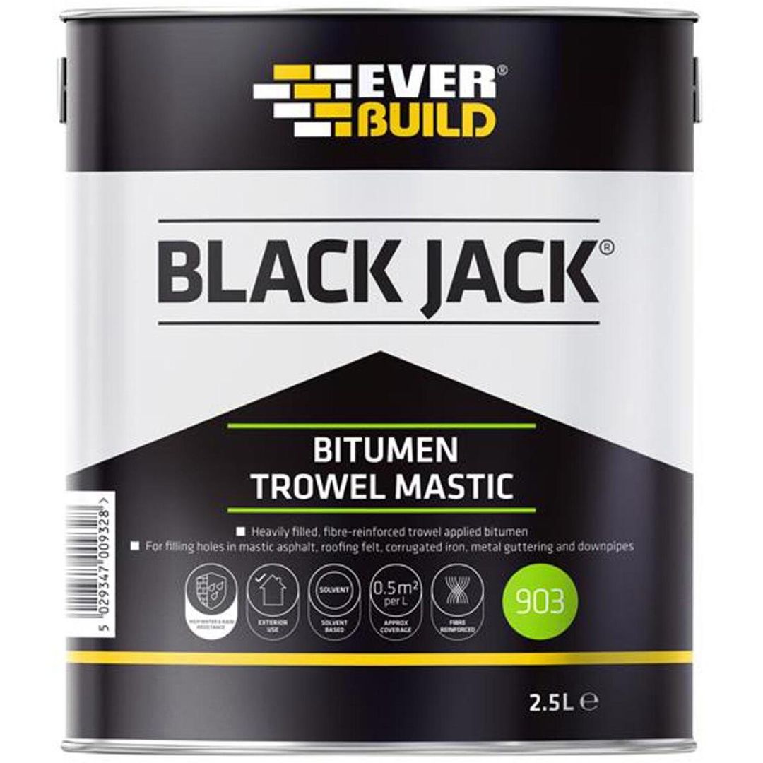 Everbuild Black Jack 903 Bitumen Trowel Mastic 2.5 litre - White - Image 1