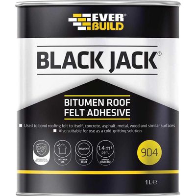 Everbuild Black Jack 904 Bitumen Roofing Felt Adhesive 1l