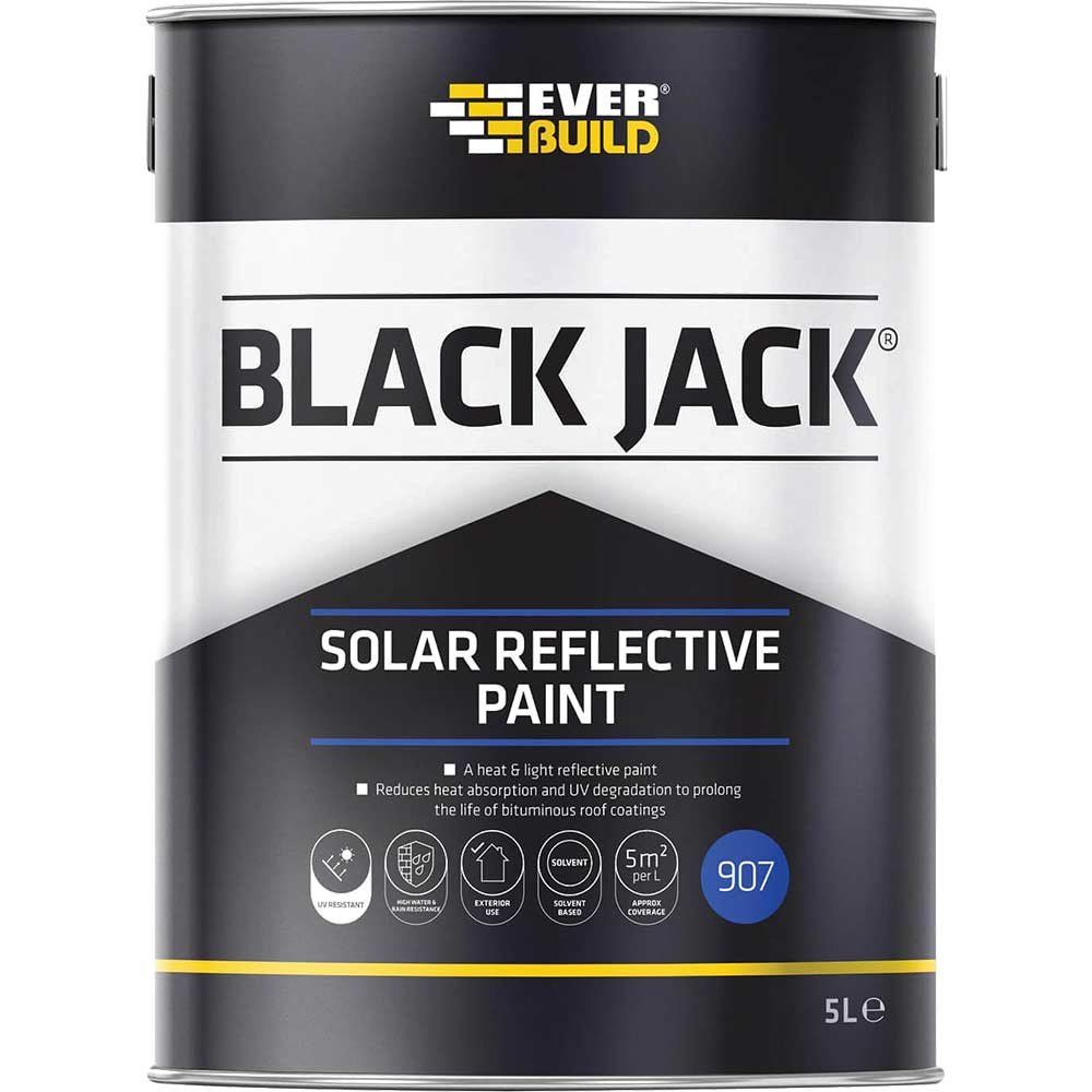 Everbuild Black Jack 907 Solar Reflective Paint Silver 5l - Image 1