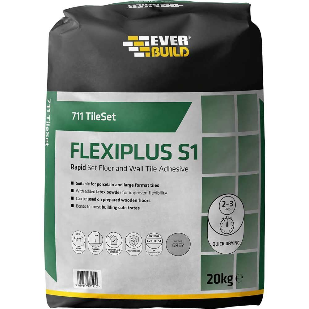 Everbuild Rapid Set Flexiplus Tile Adhesive 20kg - Image 1