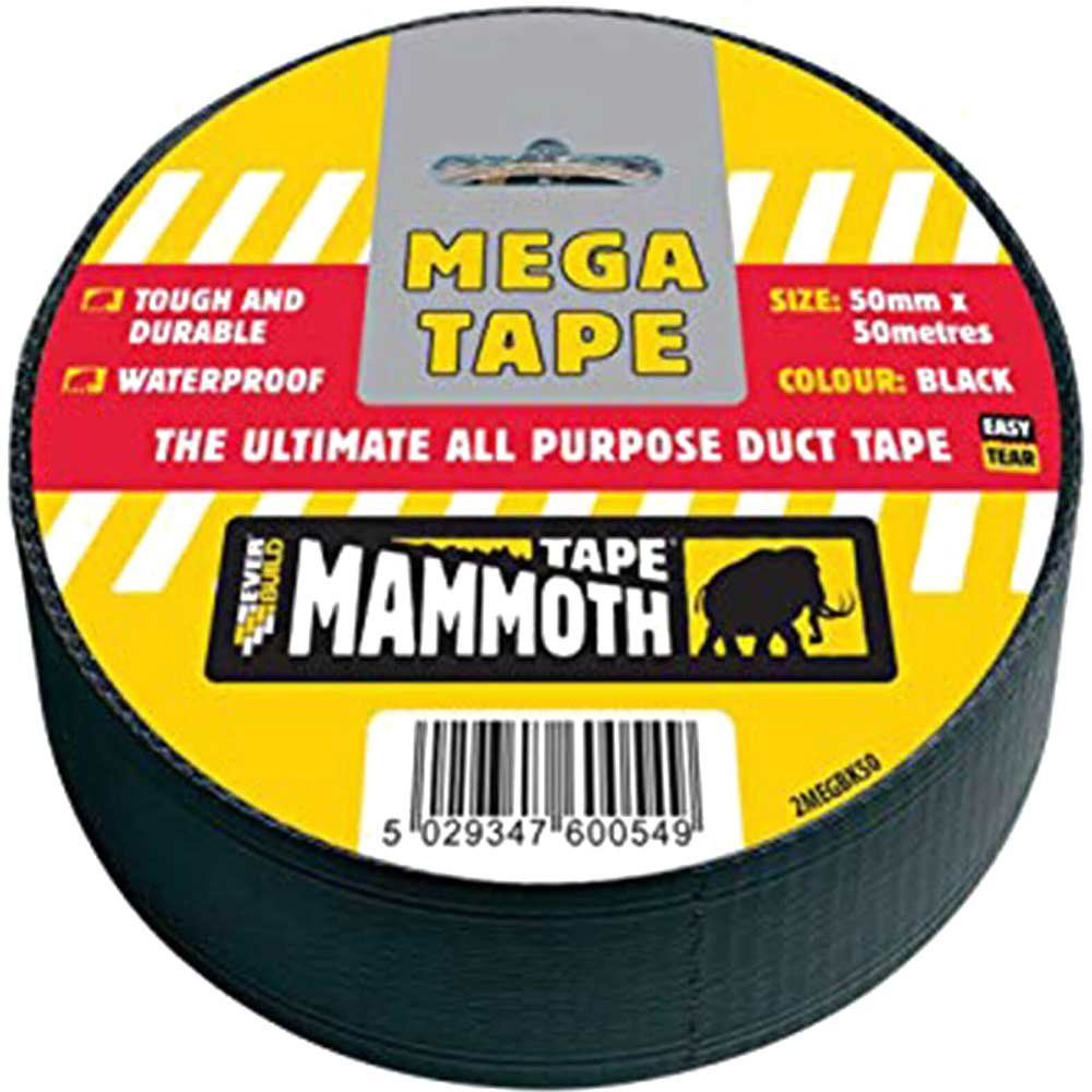 Mega Mammoth All Purpose Duct Tape Black 50mm 50m - Image 1