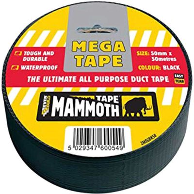 Mega Mammoth All Purpose Duct Tape Black 50mm 50m