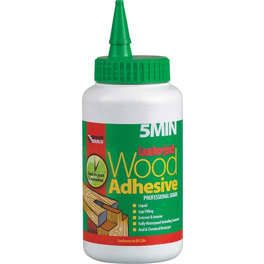 Everbuild Lumberjack 5 Minute Polyure Wood Adhesive Liquid 750ml - Image 1